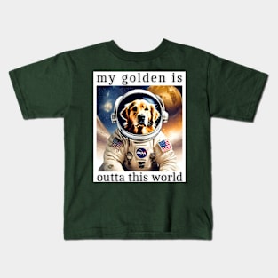 Outta This World Golden Retriever Kids T-Shirt